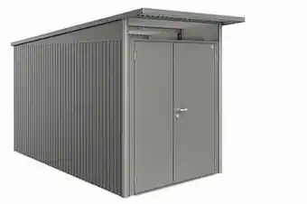 Brico Biohort berging AvantGarde A4 met dubbele deur kwarts grijs 180x380cm aanbieding