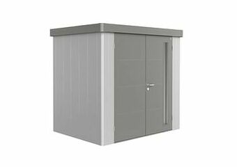 Brico Biohort berging Neo GR2 dubbele deur zilver/kwartsgrijs 180x236cm aanbieding