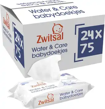Bol.com Zwitsal water & care billendoekjes parfumvrij - 1800 doekjes - voordeelverpakking aanbieding