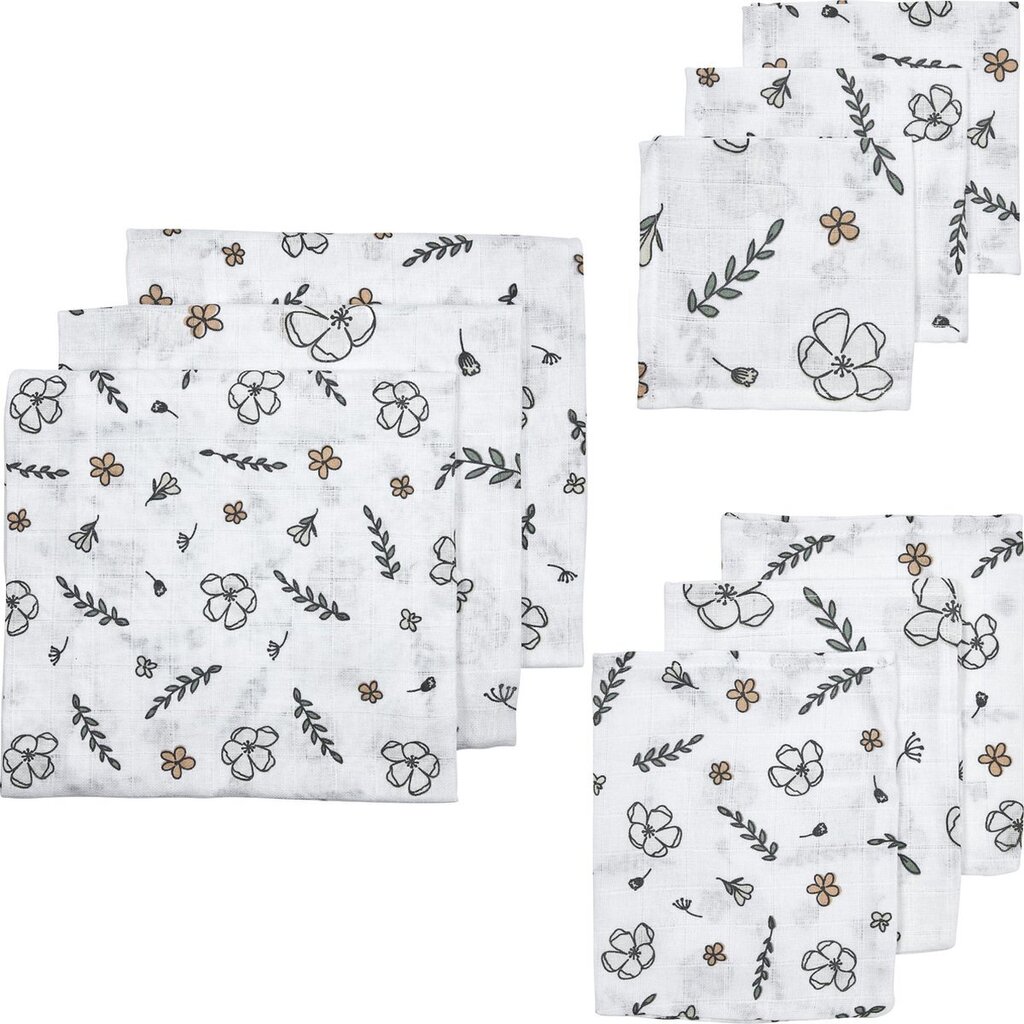 Bol.com Meyco baby floral starterset - 9-pack - biologisch - hydrofiel - multicolour aanbieding