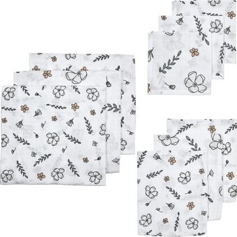 Bol.com Meyco baby floral starterset - 9-pack - biologisch - hydrofiel - multicolour aanbieding
