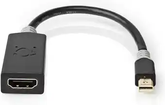Bol.com Nedis mini displayport-kabel - displayport 1.4 - mini-displayport male - hdmi™ output - 48 gbps - verguld - 0.20 m - rond - p aanbieding