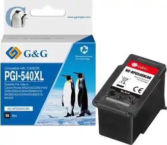 G&g 540xl inktcartridge voor canon pg-540xl - zwart - 12 ml meer inhoud dan pg540- huismerk