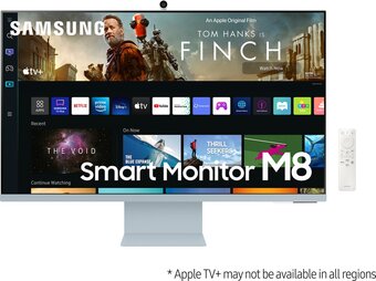 Bol.com Samsung m8 ls32bm80buu- 4k smart monitor - webcam - usb-c 65w -  32 inch - blauw aanbieding