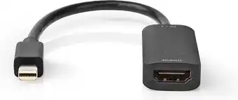 Bol.com Nedis mini displayport-kabel - displayport 1.4 - mini-displayport male - hdmi™ output - 48 gbps - vernikkeld - 0.20 m - rond aanbieding