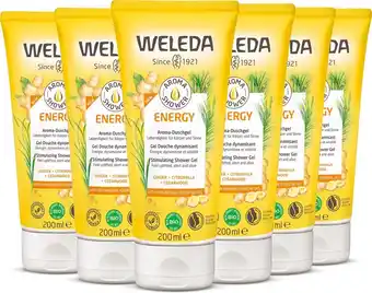 Bol.com Weleda aroma shower energy douchegel - 6x200ml - voordeelverpakking aanbieding