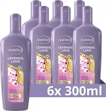 Bol.com Andrélon levendig lang shampoo - 6 x 300 ml - voordeelverpakking aanbieding