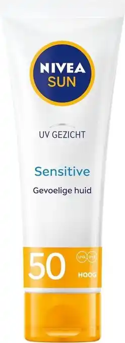 Bol.com Nivea sun gezicht sensitive zonnebrand crème gezicht spf 50 - gevoelige huid - 50 ml aanbieding