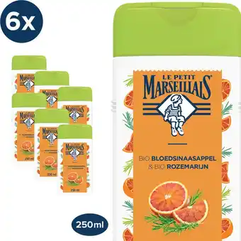 Le petit marseillais® bio bloedsinaasappel & bio rozemarijn aromatische douchegel, veganistische douchegel met 99% afbreekbar