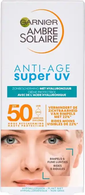 Bol.com 6x garnier ambre solaire zonnebrandcrème sensitive expert+ anti age spf 50 50 ml aanbieding