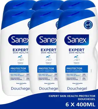 Sanex expert skin health protector douchegel 6 x 250ml - voordeelverpakking