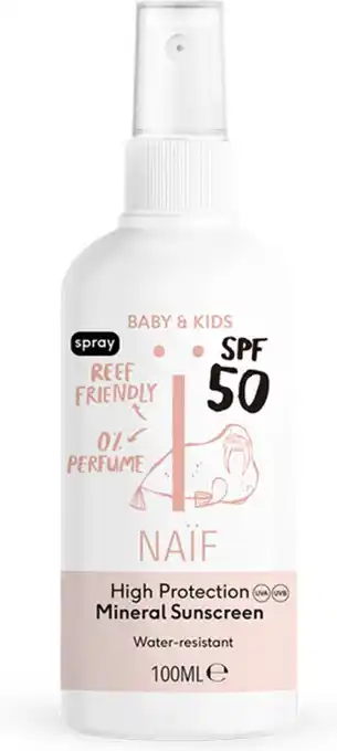 Bol.com Naïf - zonnebrand spray spf50 0% parfum - 100ml - baby's & kinderen - met natuurlijke ingrediënten aanbieding