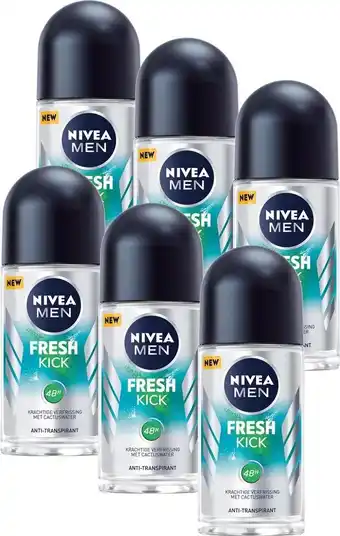 Bol.com Nivea men fresh kick anti-transpirant roller - 50 ml aanbieding