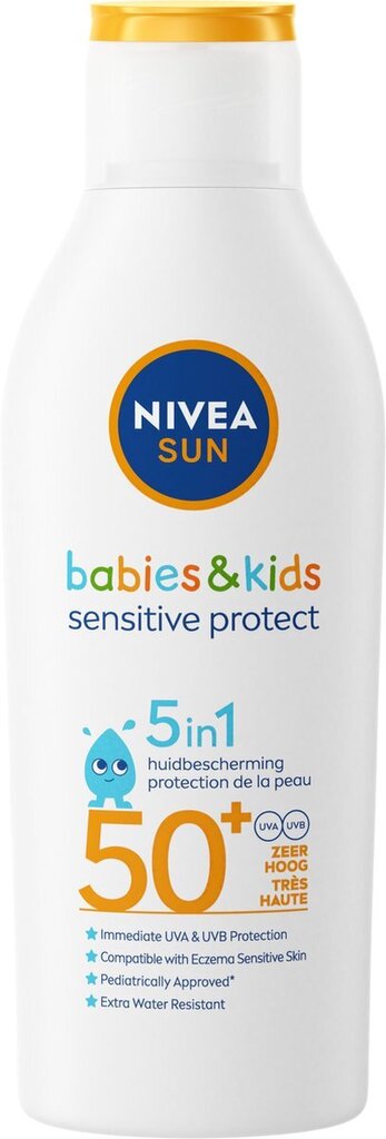 Bol.com Nivea sun babies & kids sensitive protect zonnebrand melk spf50+ - 200ml aanbieding
