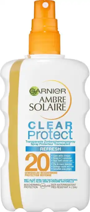 Bol.com Garnier ambre solaire clear protect refresh - zonnebrand - spf20 - 200ml aanbieding