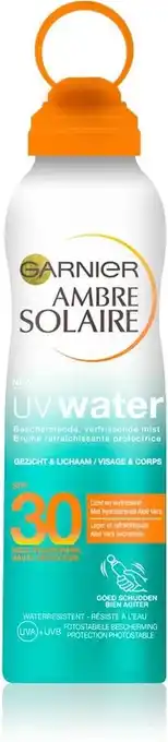 Bol.com Garnier ambre solaire uv water mist - spf 30 - 200 ml aanbieding