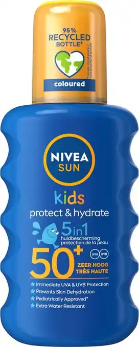 Nivea sun kids hydraterende zonnebrand spray protect & play spf 50+ - 200 ml
