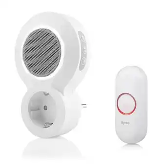 Bol.com Byron dby-23513 draadloze deurbel - ontvanger met stekker inclusief stopcontact - waterdicht - wit - 175m bereik - 85 db - 8 aanbieding