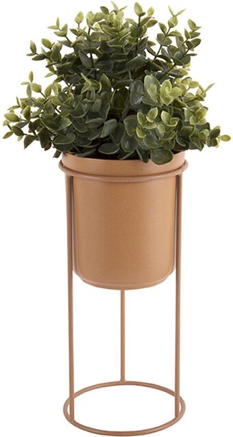 Bol.com Present time plantenpot tub - op standaard, ijzer karamel bruin - 20x18cm aanbieding