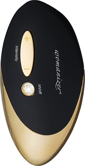 Bol.com Womanizer pro w500 opzetvibrator, clitoris stimulator zuiger, 12 intensiteitsniveaus waterdicht, zwart/goud aanbieding