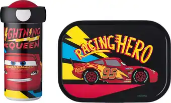 Bol.com Mepal - campus lunchset - pop-up drinkfles + bento lunchbox - cars go aanbieding