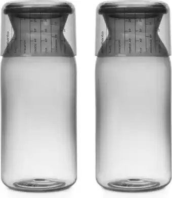 Bol.com Brabantia voorraadbussen met maatbeker set van 2 - 1,3 l - dark grey aanbieding