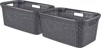 Curver style wasmand - 45l - 2 stuks - antraciet