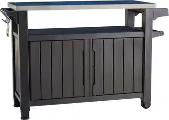 Bol.com Keter unity xl bbq tafel - 134x52x90cm - 207l - grafiet aanbieding