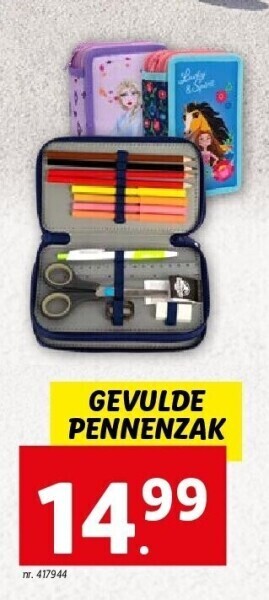 Lidl Gevulde pennenzak aanbieding