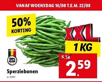 Lidl Sperziebonen aanbieding