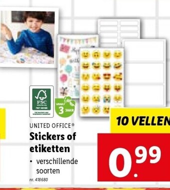 Lidl Stickers of etiketten aanbieding
