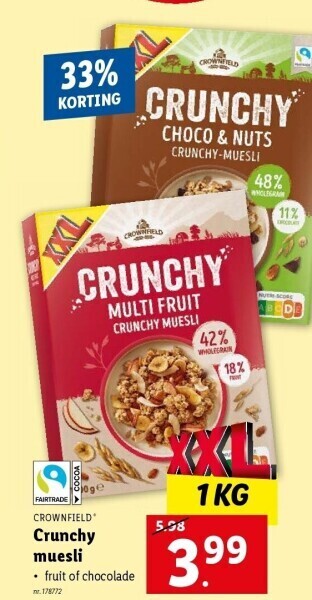 Lidl Crunchy muesli aanbieding