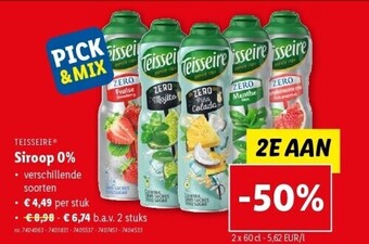 Lidl Siroop 0% aanbieding