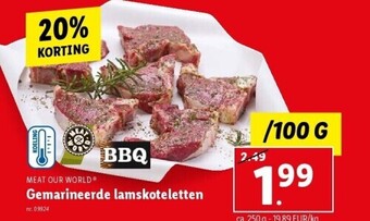 Lidl Gemarineerde lamskoteletten aanbieding