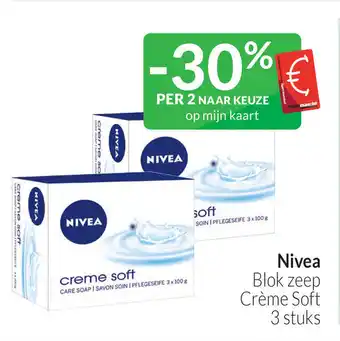 Intermarché Nivea Blok zeep Crème Soft 3 stuks aanbieding