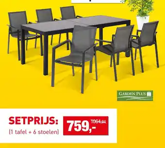 Hubo GARDEN PLUS SETPRIJS: (1 tafel + 6 stoGARDEN PLUS ) aanbieding