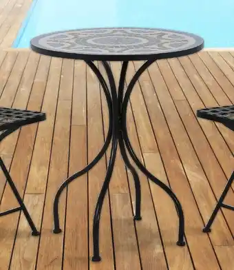 Hubo TAFEL “WARWICK" - Ø60 cm - staal en mozaiek-motief. aanbieding