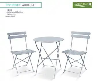 Hubo BISTROSET "ARCADIA" - staal - tafelbladØ60 cm - lichtgrijs. aanbieding