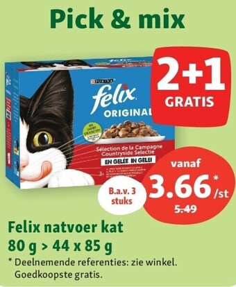 Maxi Zoo Felix natvoer kat 80 g > 44 x 85 g aanbieding