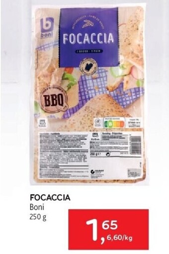 Alvo Focaccia boni 250 g aanbieding