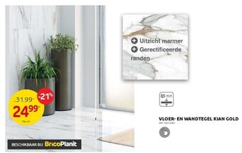 Brico Vloer- en wandtegel kian gold aanbieding