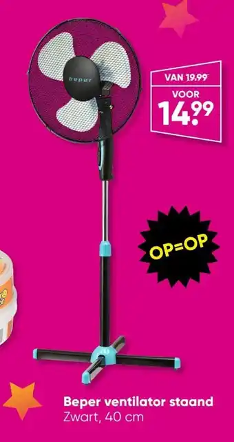 Beper ventilator staand Zwart, 40 cm