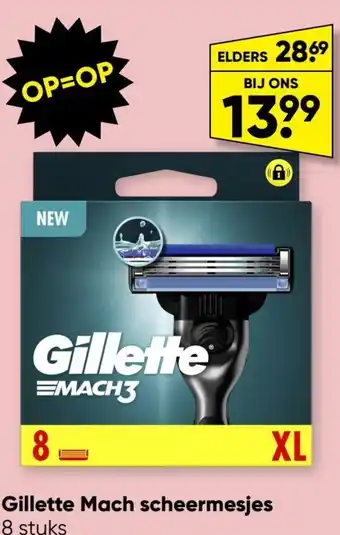 Big Bazar Gillette Mach scheermesjes 8 stuks aanbieding