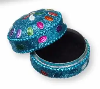 Sieradendoos oriental met glitters Rond, 5,5 cm