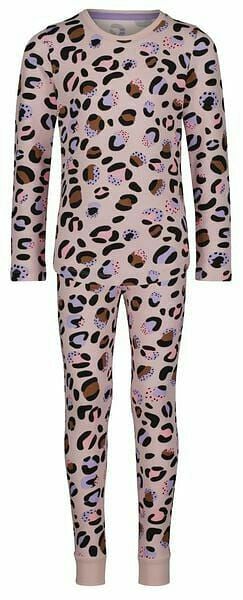 HEMA HEMA Kinderpyjama Katoen/stretch Luipaard Lichtroze (lichtroze) aanbieding