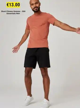 Decathlon Short Fitness Homme - 500 Essentials Noir aanbieding