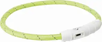 Trixie halsband hond flash lichthalsband usb tpu / nylon groen - 45x0.7 cm