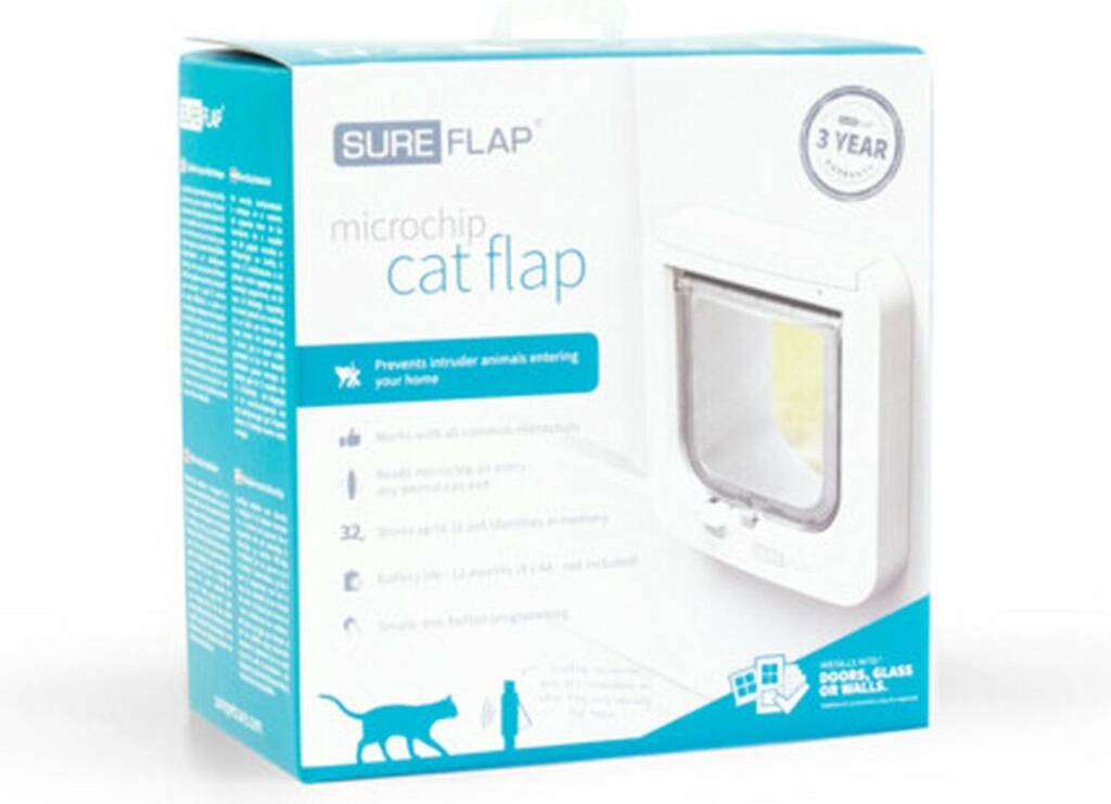 Bol.com Sureflap dierenluik microchip s - kattenluik - 20x20x7 cm wit aanbieding