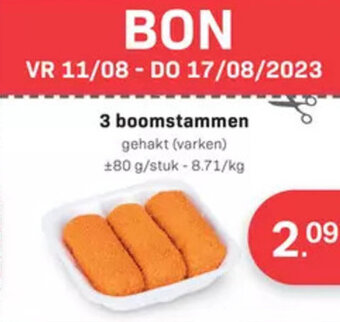 Buurtslagers boomstammen 3 aanbieding