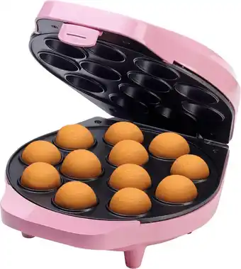 Bestron cake pop maker, wafelijzer voor 12 cake pops, inclusief cake pop butler, 12 stokjes & vork, met antiaanbaklaag & indi